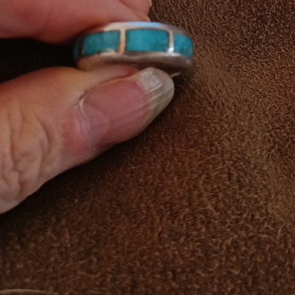 Used Retired Sundance "WINDOWPANE" #15 Solid Sterling Silver And Turquoise Ring - Picture 1 of 4